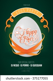 Happy Easter Eggs Party Poster Background. Vector illustration.