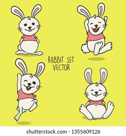 Happy Easter eggs, with rabbit  illustration