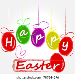 Happy Easter . Easter eggs . Red egg . Holiday .