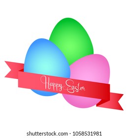 Happy easter eggs with tape