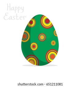 Happy Easter. Easter eggs with texture on a white background.Spring holiday. Vector Illustration.