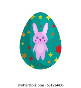 Happy Easter. Easter eggs with texture on a white background.Spring holiday. Vector Illustration.