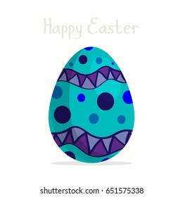 Happy Easter. Easter eggs with texture on a white background.Spring holiday. Vector Illustration.