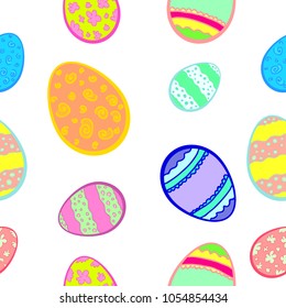 Happy Easter. Easter eggs vector beautiful pattern. Eggs pattern.