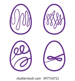 Happy Easter eggs vector card illustration hand drawn with easter eggs. Easter Sunday holiday. 
