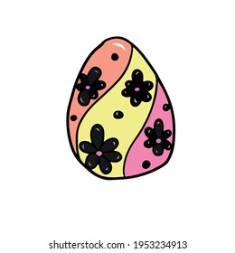 Happy Easter, Easter eggs . Vector design on a white isolated background for banners and postcards