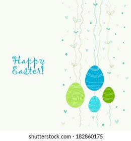 Happy Easter. Easter eggs Vector postcard.