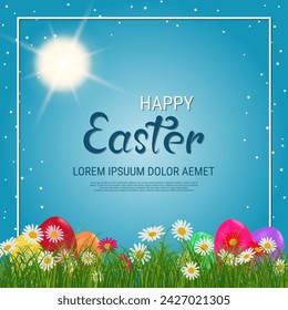 Happy Easter elegant vector illustration
