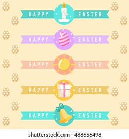 Happy Easter Elements: Badge Template : Vector Illustration