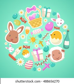Happy Easter Elements  : Vector Illustration
