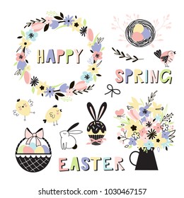 Happy Easter essentials graphic kit

