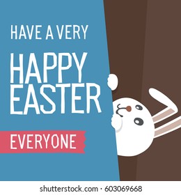 Happy Easter Everyone. Easter Bunny. Vector Illustration. 