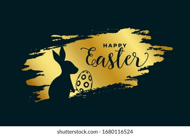 happy easter festival background in golden theme