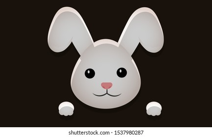 Happy easter festival banner with easter bunnies 