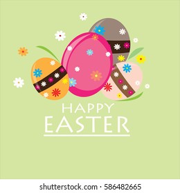 Happy Easter festival with colorful eggs