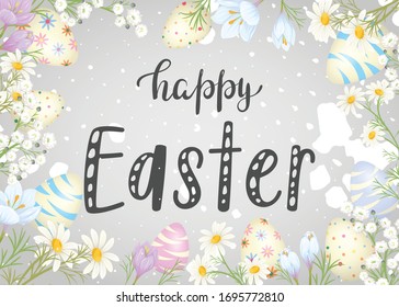 Happy easter. Easter floral banner