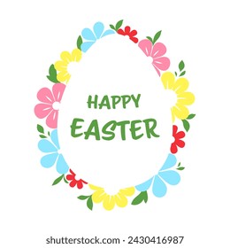 Glückliche Ostern floral Banner, Poster, Grußkarte.Vektor-Illustration