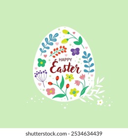 Feliz banner floral da Páscoa, cartaz, cartão de felicitações. Design de Páscoa na moda com flores, ovos. desenhos animados