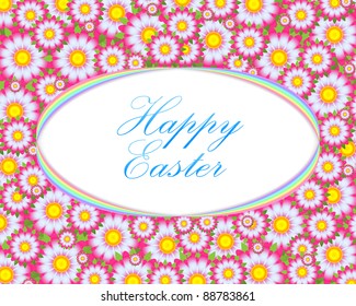 Happy Easter Floral Card Template
