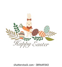 Happy easter floral vector design illustration.