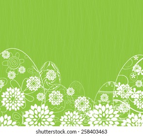 happy easter with flower and eggs ornament background