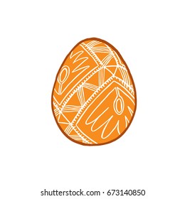 Happy easter - Folk ornament decorated eggs - Vector illustration