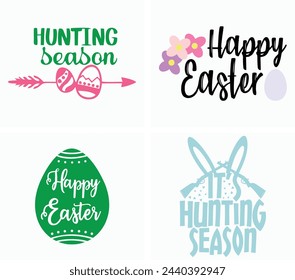 Happy Easter Four Different Beautiful Font Styles 