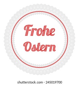 Happy Easter - Frohe Ostern in Germany embroidery red 