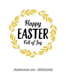 Happy Easter full of joy lettering