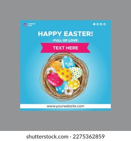 happy Easter full of  love design vector template.