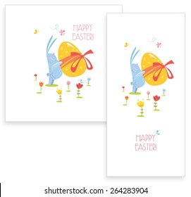 happy easter, fun bunny, easter egg, greeting card, funny rabbit