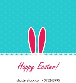 Happy Easter Funny Background with Rabbit Vector Illustration EPS10