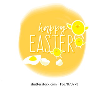 Happy Easter, Funny Card Design, Chicken Family
