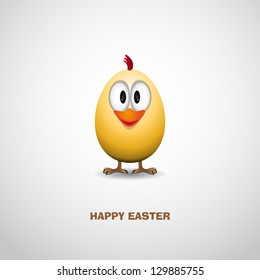 Happy easter - Funny chicken egg - vector card