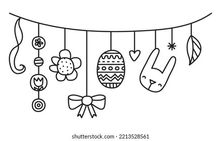 Happy Easter garland vector illustration