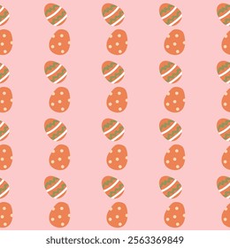 Happy easter geometric pattern with colorful eggs for festive design.