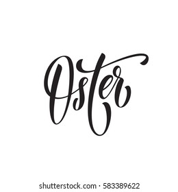 Happy Easter German Oster con letras de texto para la tarjeta de felicitación Paschal. Fuente vectorial en fondo blanco.