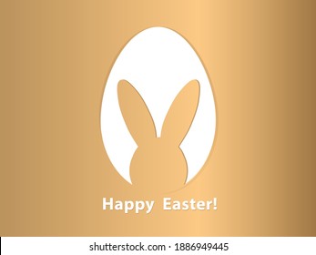 Happy Easter gold egg card. happy easter gold egg pattern. Happy easter bunny egg pattern.  Easter card. 