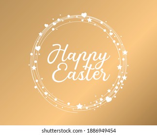 Happy Easter gold egg card. happy easter gold egg pattern. Happy easter bunny egg pattern.  Easter card. 