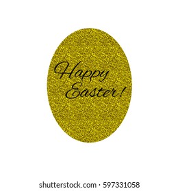 Happy Easter. Golden egg isolated on white background