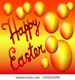 happy easter golden egg vector image