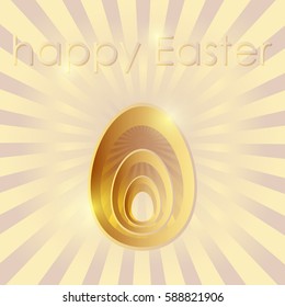Happy Easter  golden greeting card