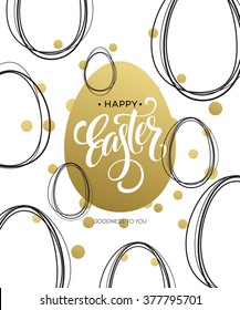 Feliz Huevo dorado de Pascua. Ilustración del vector EPS10