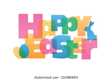  Happy easter gradient color eggs and bunny