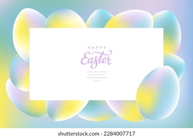 Happy easter gradient decoration background. Easter elements decoration frame for event, invitation, background and banner design. Vector illustration.