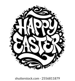 Happy Easter Graffiti Lettering Design.