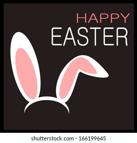 happy easter graphic design with rabbit ears