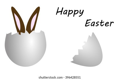 Happy Easter graphic design with rabbit in egg