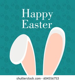happy easter graphic design with rabbit ears

