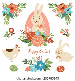 Happy easter graphic elements 